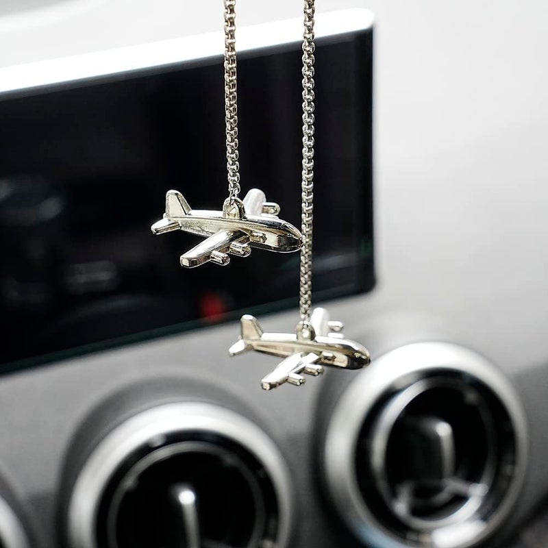 AMIORO Creative Airplane Car Rear View Mirrors Interior Accessories Aircraft Ornament Car Decor - Image 4
